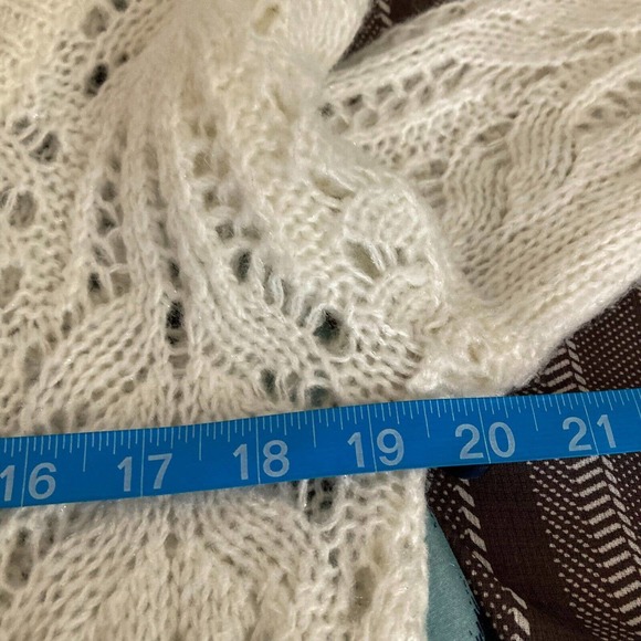 Decree Sweater Womens Sz M Cream Ivory Open Knit Long Sleeve Pullover - Picture 7 of 8